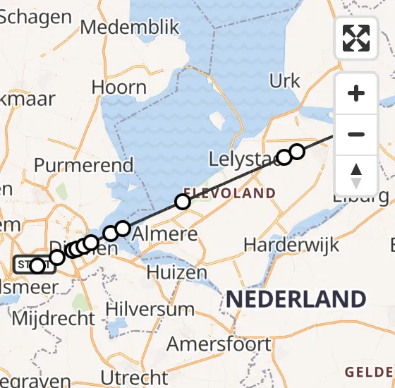 Vlucht Politiehelikopter PH-PXD van Schiphol naar Kampen op zaterdag 20 juli 2024 15:11