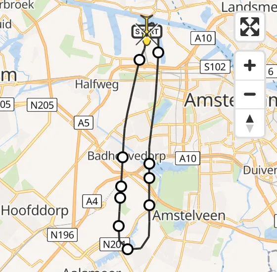 Vlucht Traumahelikopter PH-DOC van Amsterdam Heliport naar Amsterdam Heliport op zaterdag 20 juli 2024 16:26