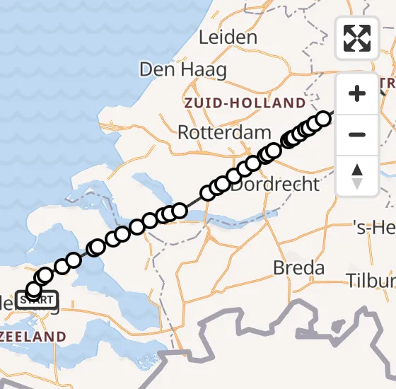 Vlucht Politiehelikopter PH-PXF van Vliegveld Midden-Zeeland naar IJsselstein op zaterdag 20 juli 2024 19:38