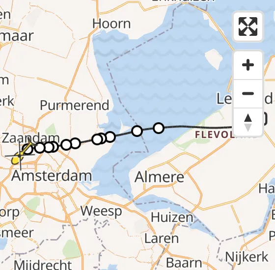 Vlucht Traumahelikopter PH-DOC van Lelystad naar Amsterdam Heliport op zaterdag 20 juli 2024 23:26