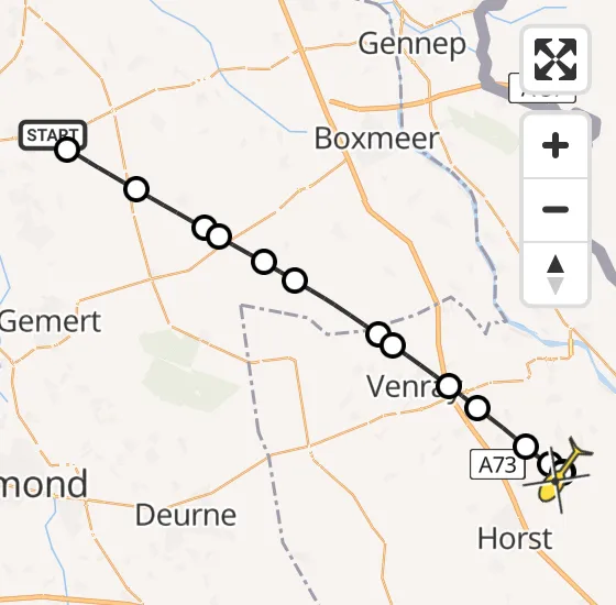 Vlucht Traumahelikopter PH-LLN van Vliegbasis Volkel naar Melderslo op zondag 21 juli 2024 3:57