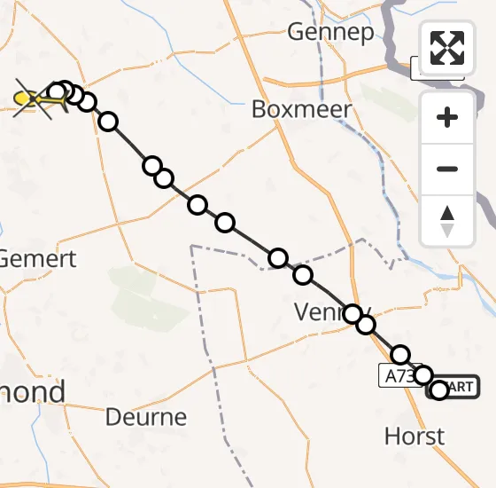 Vlucht Traumahelikopter PH-LLN van Melderslo naar Vliegbasis Volkel op zondag 21 juli 2024 4:20