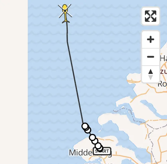 Vlucht Kustwachthelikopter PH-NCG van Vliegveld Midden-Zeeland naar  op zondag 21 juli 2024 19:49