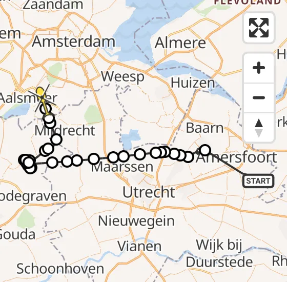 Vlucht Politiehelikopter PH-PXY van Leusden naar Uithoorn op zondag 21 juli 2024 21:27
