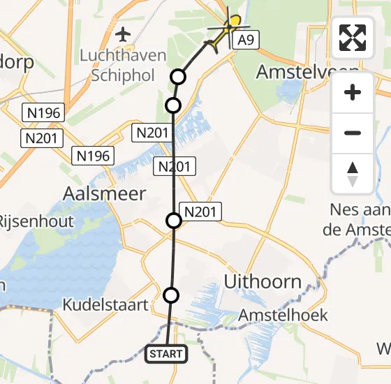 Vlucht Politiehelikopter PH-PXD van Nieuwveen naar Schiphol op maandag 22 juli 2024 4:58