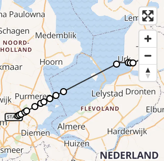 Vlucht Traumahelikopter PH-DOC van Amsterdam Heliport naar Emmeloord op maandag 22 juli 2024 9:58