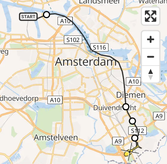 Vlucht Traumahelikopter PH-DOC van Amsterdam Heliport naar Academisch Medisch Centrum (AMC) op maandag 22 juli 2024 12:37