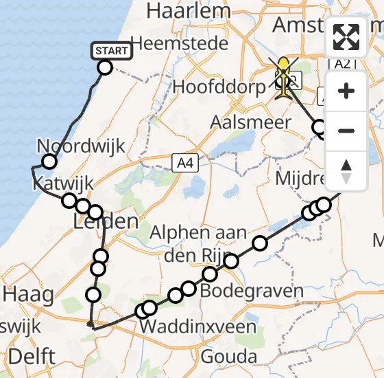 Vlucht Politiehelikopter PH-PXD van Zandvoort naar Schiphol op maandag 22 juli 2024 17:02