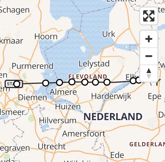 Vlucht Traumahelikopter PH-DOC van Amsterdam Heliport naar 't Loo Oldebroek op maandag 22 juli 2024 17:14