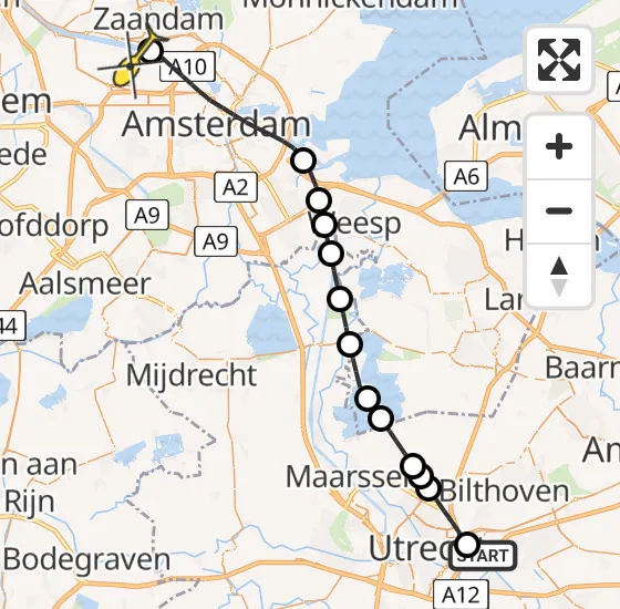 Vlucht Traumahelikopter PH-DOC van Universitair Medisch Centrum Utrecht naar Amsterdam Heliport op maandag 22 juli 2024 18:55