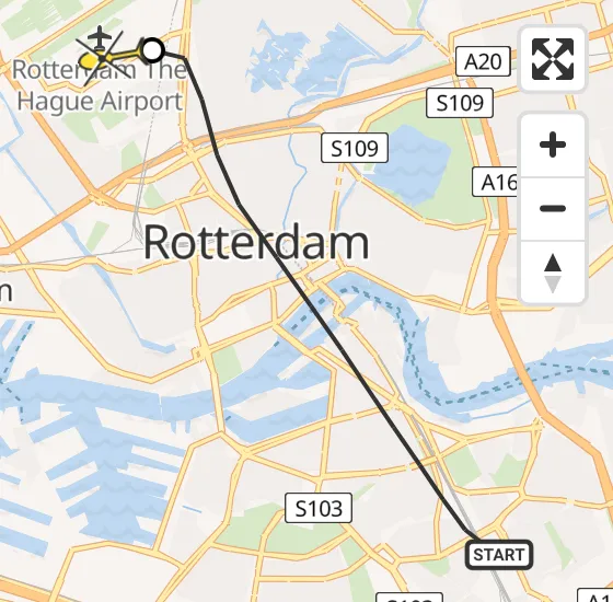 Vlucht Traumahelikopter PH-UMC van Rotterdam naar Rotterdam The Hague Airport op maandag 22 juli 2024 19:35