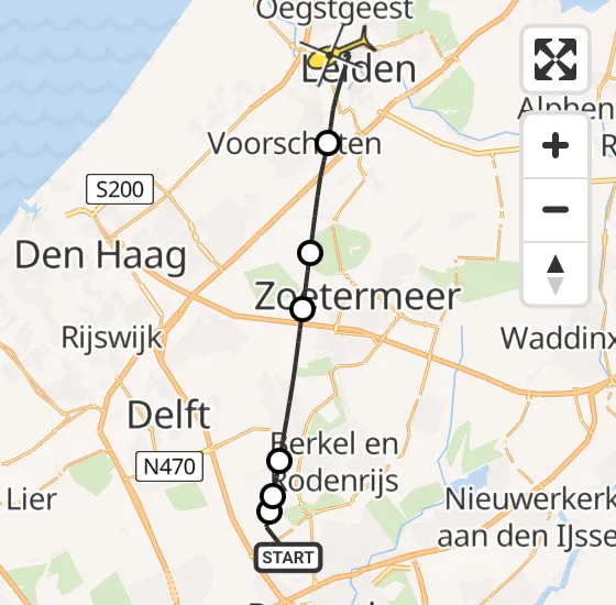 Vlucht Traumahelikopter PH-UMC van Rotterdam The Hague Airport naar Leiden op dinsdag 23 juli 2024 10:06