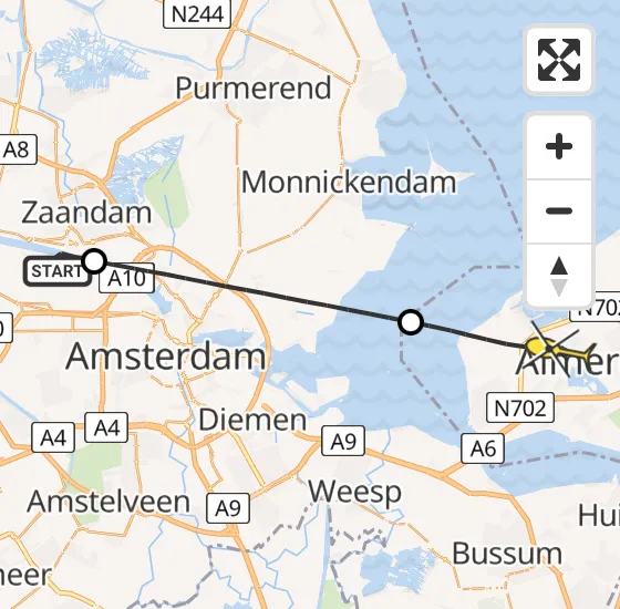 Vlucht Traumahelikopter PH-DOC van Amsterdam Heliport naar Almere op dinsdag 23 juli 2024 14:16