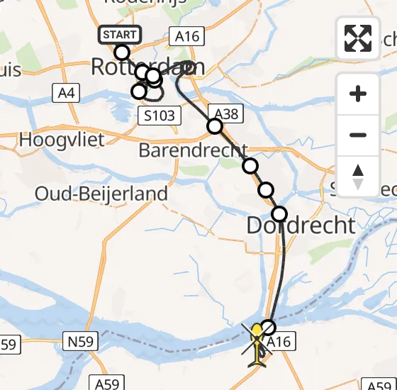 Vlucht Politiehelikopter PH-PXF van Rotterdam The Hague Airport naar Moerdijk op dinsdag 23 juli 2024 15:52