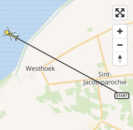 Vlucht Ambulancehelikopter PH-HOW van St.-Jacobiparochie naar St.-Annaparochie op dinsdag 23 juli 2024 16:04