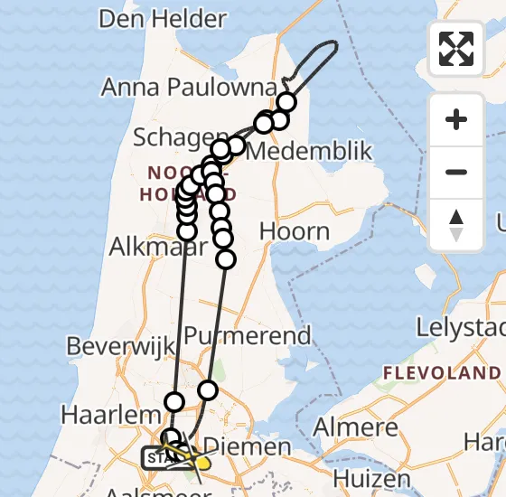 Vlucht Politiehelikopter PH-PXB van Badhoevedorp naar Amsterdam op dinsdag 23 juli 2024 16:59