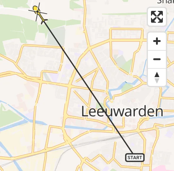 Vlucht Ambulancehelikopter PH-HOW van Leeuwarden naar Vliegbasis Leeuwarden op dinsdag 23 juli 2024 17:09