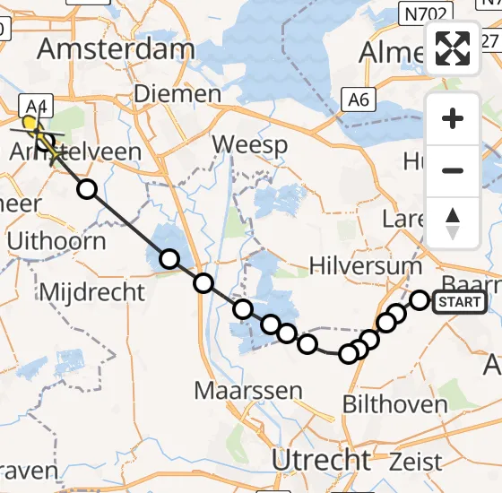 Vlucht Politiehelikopter PH-PXE van Baarn naar Schiphol op dinsdag 23 juli 2024 17:21
