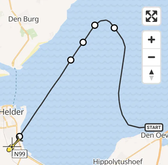 Vlucht Kustwachthelikopter PH-SAR van Den Oever naar Vliegveld De Kooy op dinsdag 23 juli 2024 17:26