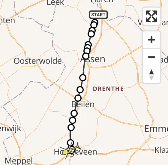 Vlucht Traumahelikopter PH-MAA van Groningen Airport Eelde naar Hoogeveen op dinsdag 23 juli 2024 22:30