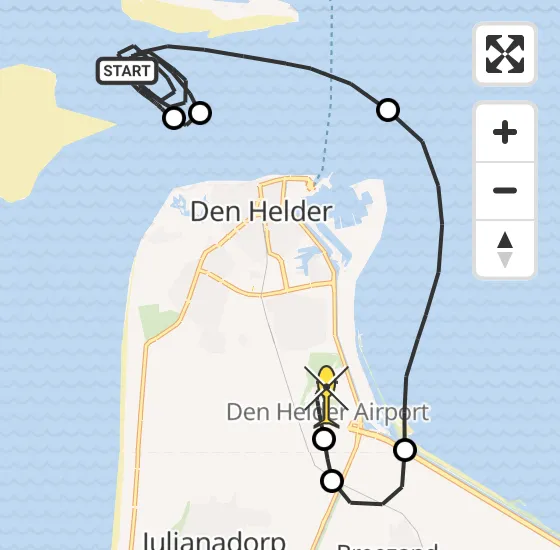 Vlucht Kustwachthelikopter PH-SAR van Den Hoorn naar Vliegveld De Kooy op woensdag 24 juli 2024 10:32