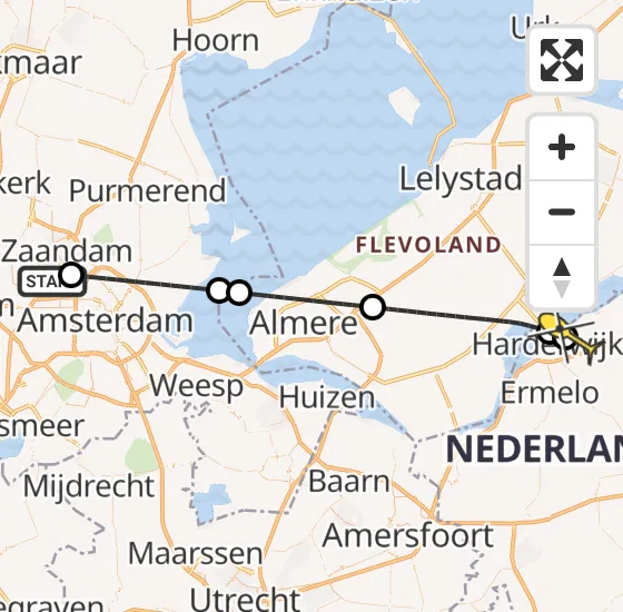 Vlucht Traumahelikopter PH-DOC van Amsterdam Heliport naar Harderwijk op woensdag 24 juli 2024 11:28