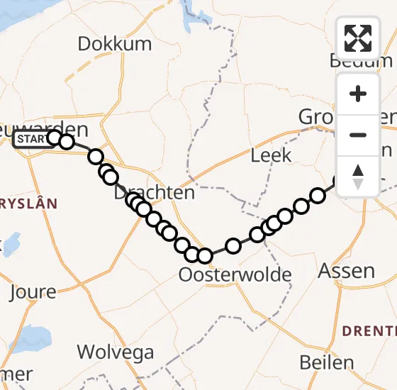 Vlucht Traumahelikopter PH-MAA van Leeuwarden naar Groningen Airport Eelde op woensdag 24 juli 2024 12:44