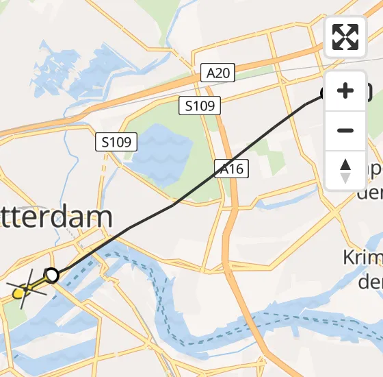 Vlucht Traumahelikopter PH-UMC van Capelle aan den IJssel naar Erasmus MC op woensdag 24 juli 2024 12:50
