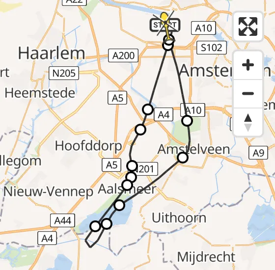 Vlucht Traumahelikopter PH-DOC van Amsterdam Heliport naar Amsterdam Heliport op woensdag 24 juli 2024 14:08