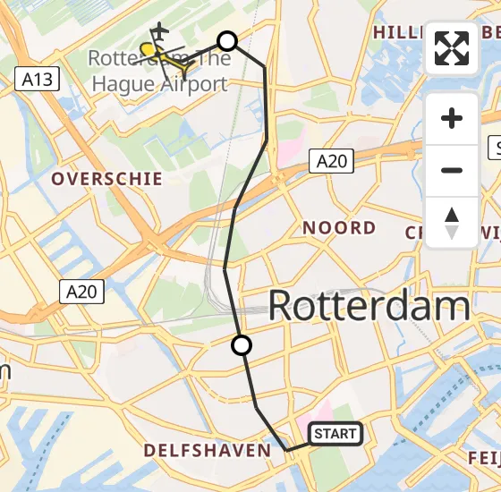 Vlucht Traumahelikopter PH-UMC van Erasmus MC naar Rotterdam The Hague Airport op woensdag 24 juli 2024 14:41