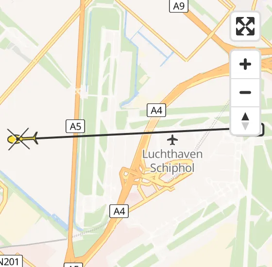 Vlucht Politiehelikopter PH-PXA van Luchthaven Schiphol naar Hoofddorp op woensdag 24 juli 2024 16:14