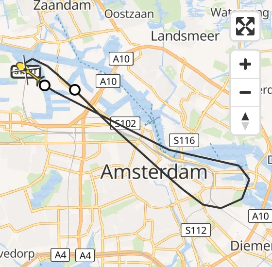 Vlucht Traumahelikopter PH-DOC van Amsterdam Heliport naar Amsterdam Heliport op woensdag 24 juli 2024 16:35