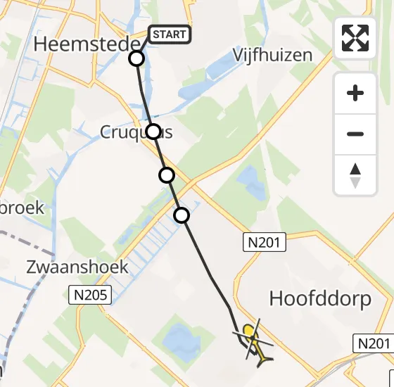 Vlucht Traumahelikopter PH-DOC van Haarlem naar Hoofddorp op woensdag 24 juli 2024 17:54