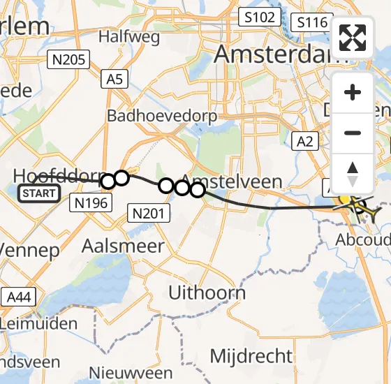 Vlucht Traumahelikopter PH-DOC van Hoofddorp naar Academisch Medisch Centrum (AMC) op woensdag 24 juli 2024 18:23