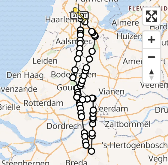 Vlucht Traumahelikopter PH-DOC van Amsterdam Heliport naar Amsterdam Heliport op woensdag 24 juli 2024 19:12