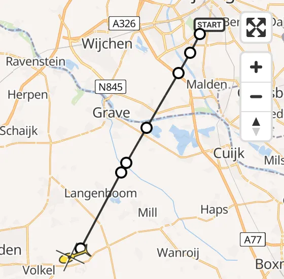 Vlucht Traumahelikopter PH-UMC van Radboud Universitair Medisch Centrum naar Vliegbasis Volkel op woensdag 24 juli 2024 20:42