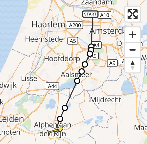 Vlucht Traumahelikopter PH-DOC van Amsterdam Heliport naar Alphen aan den Rijn op woensdag 24 juli 2024 20:49