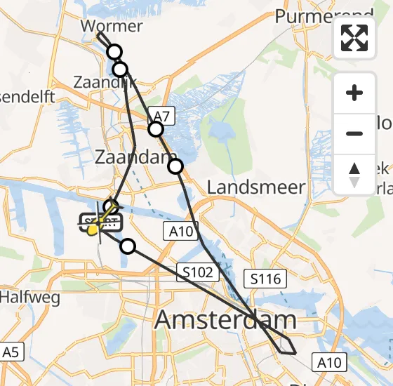 Vlucht Traumahelikopter PH-DOC van Amsterdam Heliport naar Amsterdam Heliport op donderdag 25 juli 2024 14:35