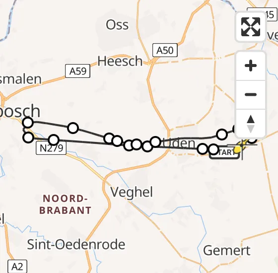 Vlucht Traumahelikopter PH-LLN van Vliegbasis Volkel naar Volkel op donderdag 25 juli 2024 20:23