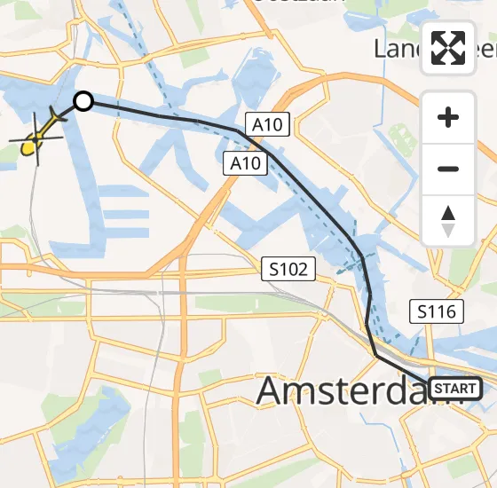Vlucht Traumahelikopter PH-DOC van Amsterdam naar Amsterdam Heliport op donderdag 25 juli 2024 20:39
