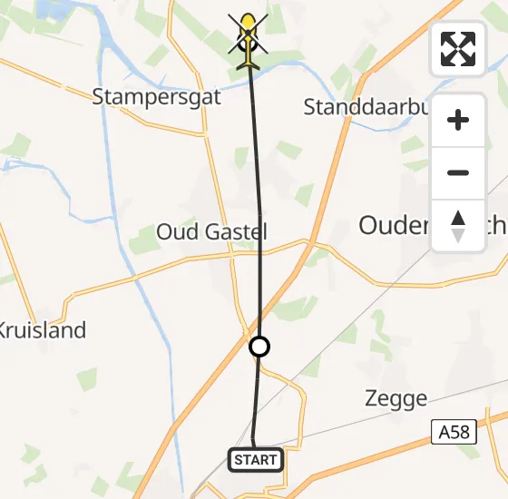 Vlucht Traumahelikopter PH-UMC van Roosendaal naar Fijnaart op vrijdag 26 juli 2024 12:35