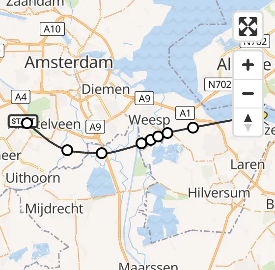 Vlucht Politiehelikopter PH-PXY van Schiphol naar Huizen op vrijdag 26 juli 2024 15:18