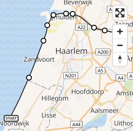 Vlucht Traumahelikopter PH-DOC van Noordwijk naar Amsterdam Heliport op vrijdag 26 juli 2024 19:08