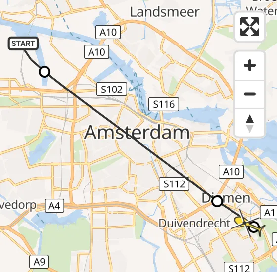 Vlucht Traumahelikopter PH-DOC van Amsterdam Heliport naar Amsterdam op vrijdag 26 juli 2024 20:29