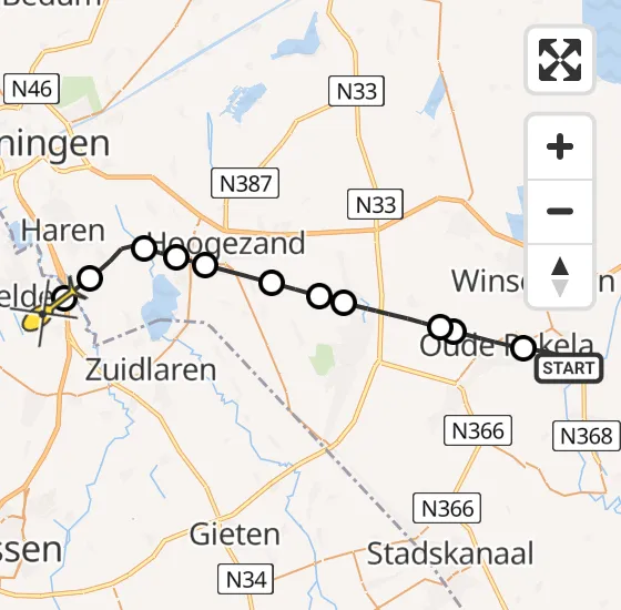 Vlucht Traumahelikopter PH-MAA van Blijham naar Groningen Airport Eelde op vrijdag 26 juli 2024 22:35