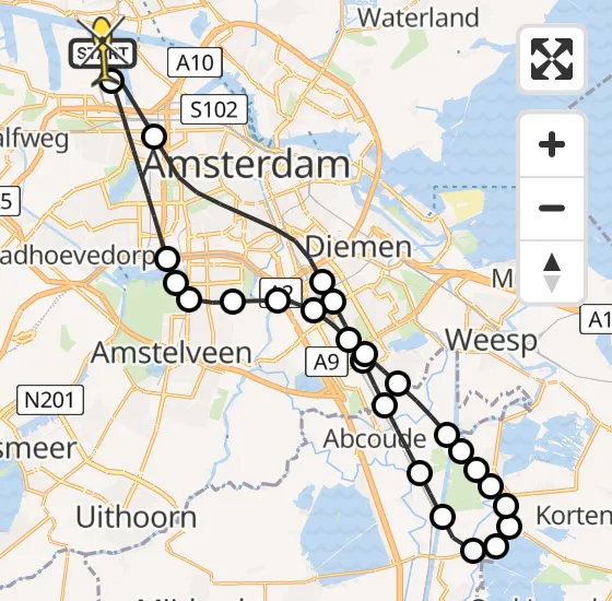 Vlucht Traumahelikopter PH-DOC van Amsterdam Heliport naar Amsterdam Heliport op zaterdag 27 juli 2024 0:12
