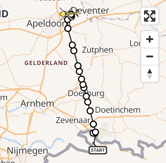 Vlucht Politiehelikopter PH-PXD van Emmerik aan de Rijn naar Vliegveld Teuge op zaterdag 27 juli 2024 11:24