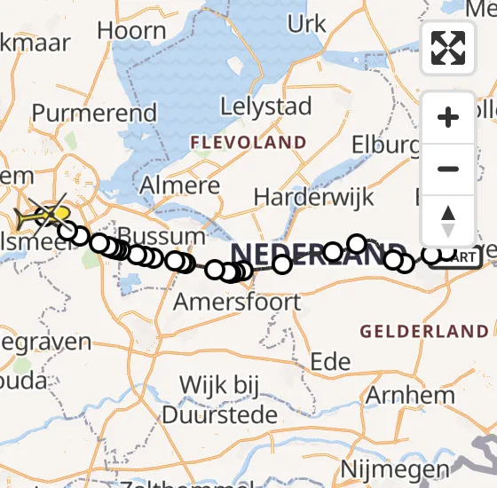 Vlucht Politiehelikopter PH-PXD van Vliegveld Teuge naar Schiphol op zaterdag 27 juli 2024 13:08