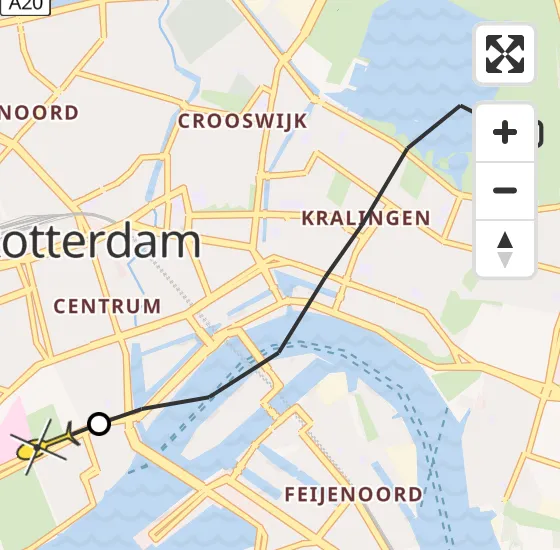 Vlucht Traumahelikopter PH-UMC van Rotterdam naar Erasmus MC op zaterdag 27 juli 2024 16:56