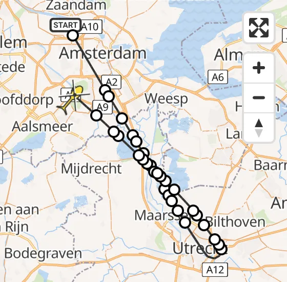 Vlucht Traumahelikopter PH-DOC van Amsterdam Heliport naar Amstelveen op zaterdag 27 juli 2024 18:00